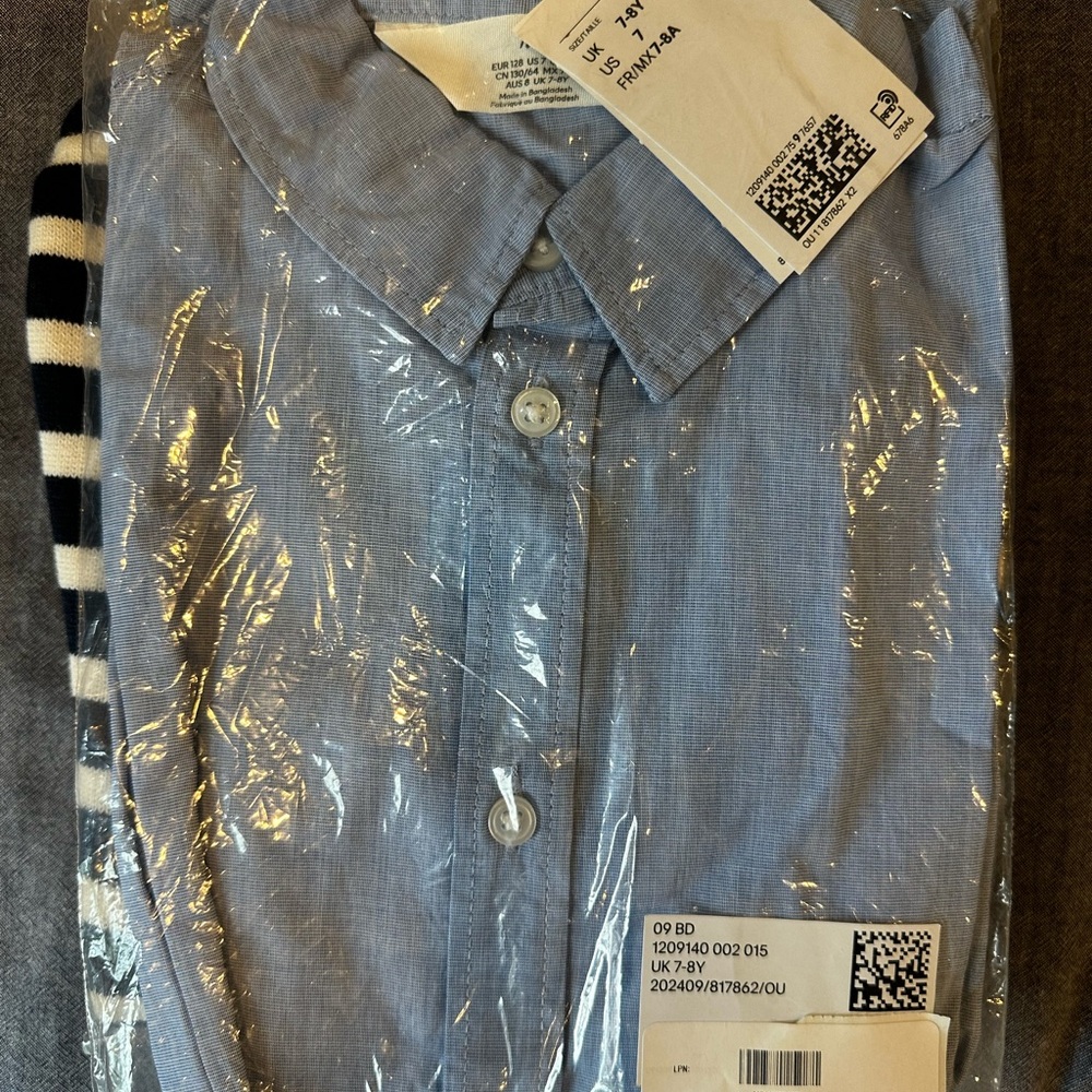 H&M bundle - Blue Button-Up Shirt + 2 sweaters - size 6-8